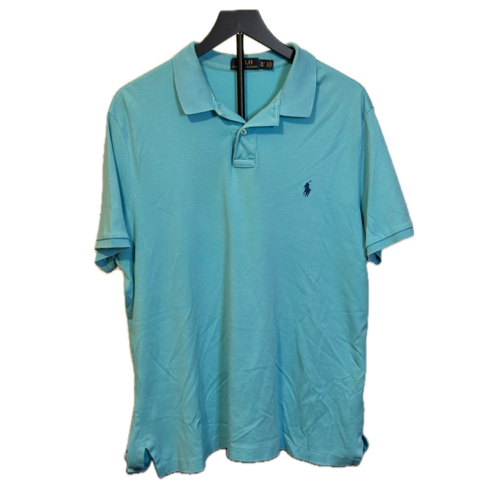 Polo Ralph Lauren Polo Shirt Men's XL Teal Blue Cotton Pony Logo